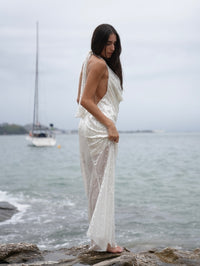 Vestido Degagê Paete Longo Ultra Glow