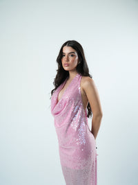 Vestido Degagê Paete Longo Ultra Glow