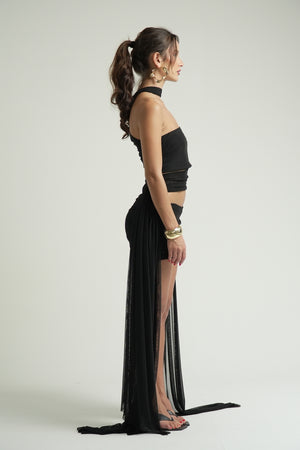 Saia Tule Franzida Amarração