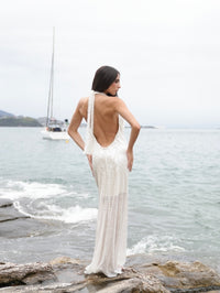 Vestido Degagê Paete Longo Ultra Glow