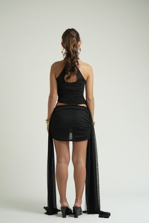 Saia Tule Franzida Amarração