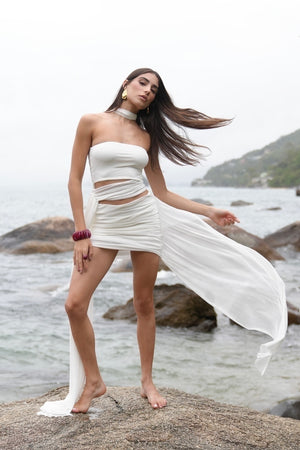 Saia Tule Franzida Amarração