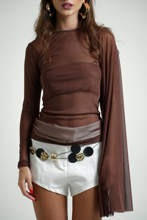 Blusa Assimétrica Tule