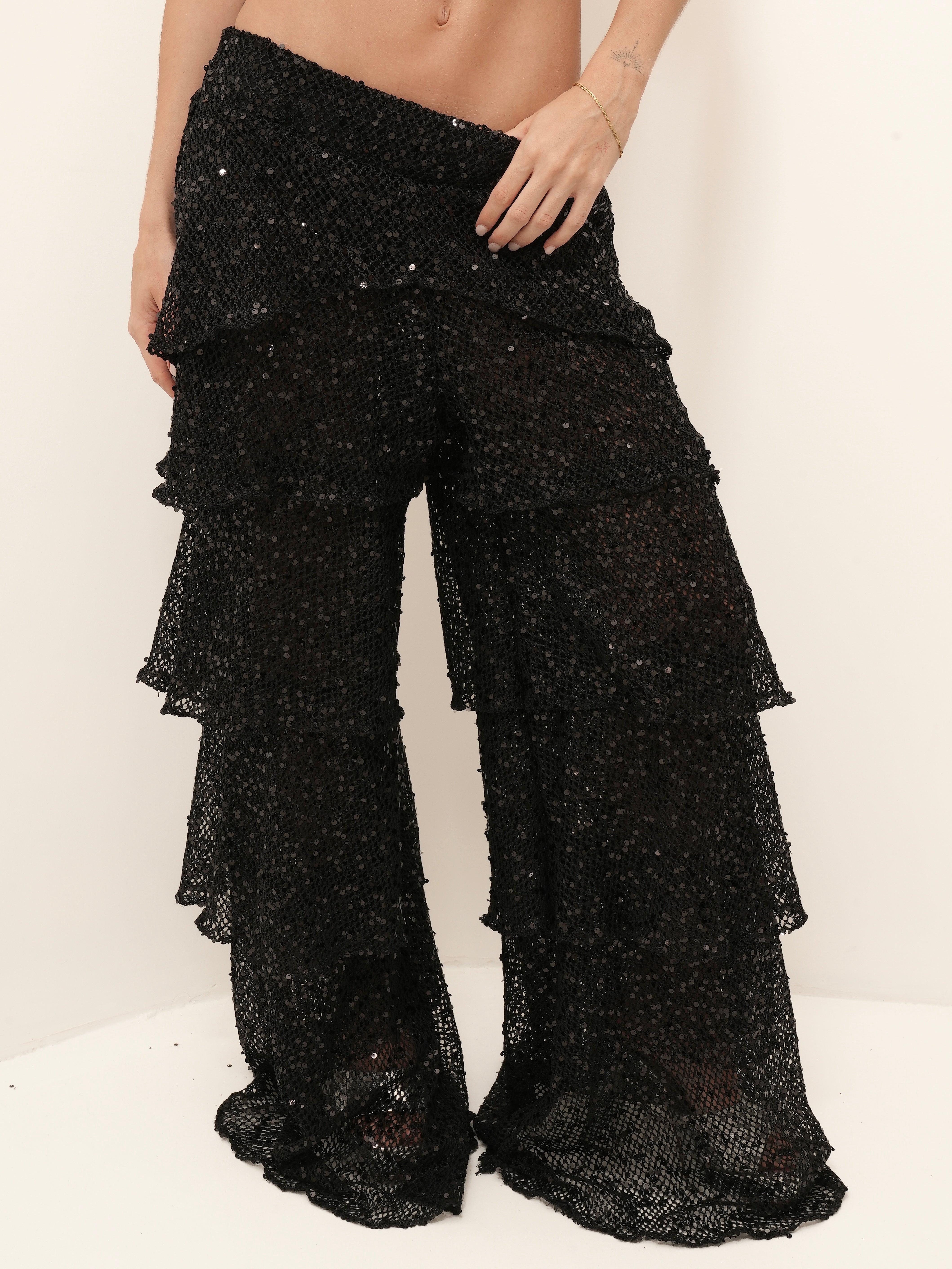 Calça Mia Paetê Darkglow
