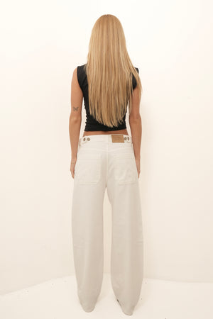 Calça Balloon Sarja Off White