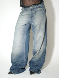 Calça Jeans Super Wide Dirty Crystal