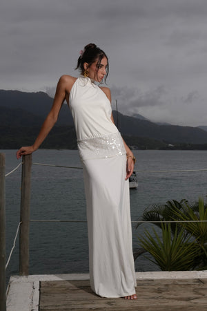 Vestido Longo Decote Costas Midnight