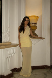 Vestido Degage Longo Frente Única