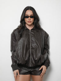 Jaqueta Bomber Couro