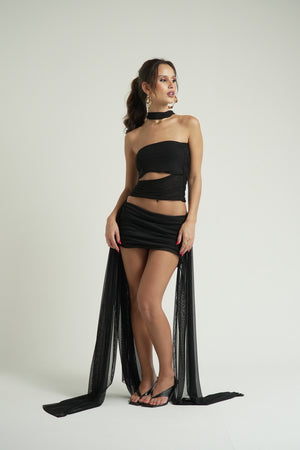 Saia Tule Franzida Amarração