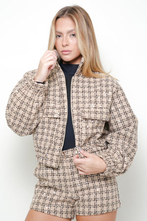 Jaqueta Tweed Paetê