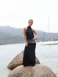 Vestido Longo Decote Costas Midnight