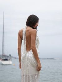 Vestido Degagê Paete Longo Ultra Glow