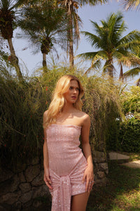 Vestido Bordado Paetê Amarração