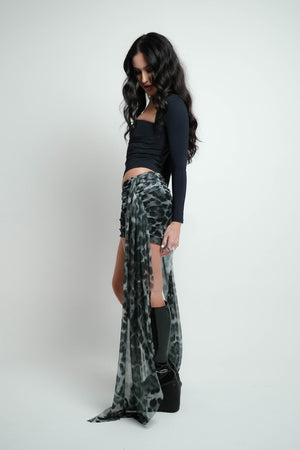 Saia Tule Franzida Amarração Wild