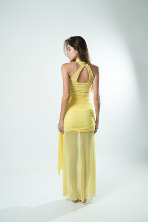 Saia Tule Longa Franzida