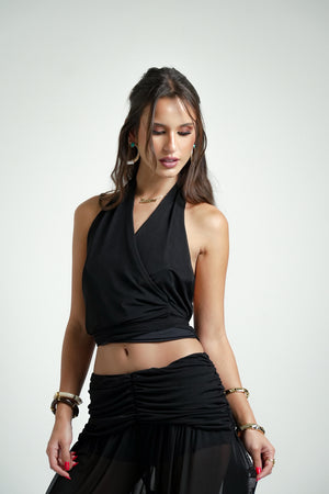 Top Amarração Tule