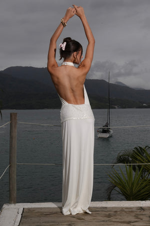 Vestido Longo Decote Costas Midnight