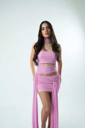 Saia Tule Franzida Amarração