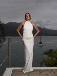 Vestido Longo Decote Costas Midnight