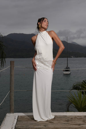 Vestido Longo Decote Costas Midnight