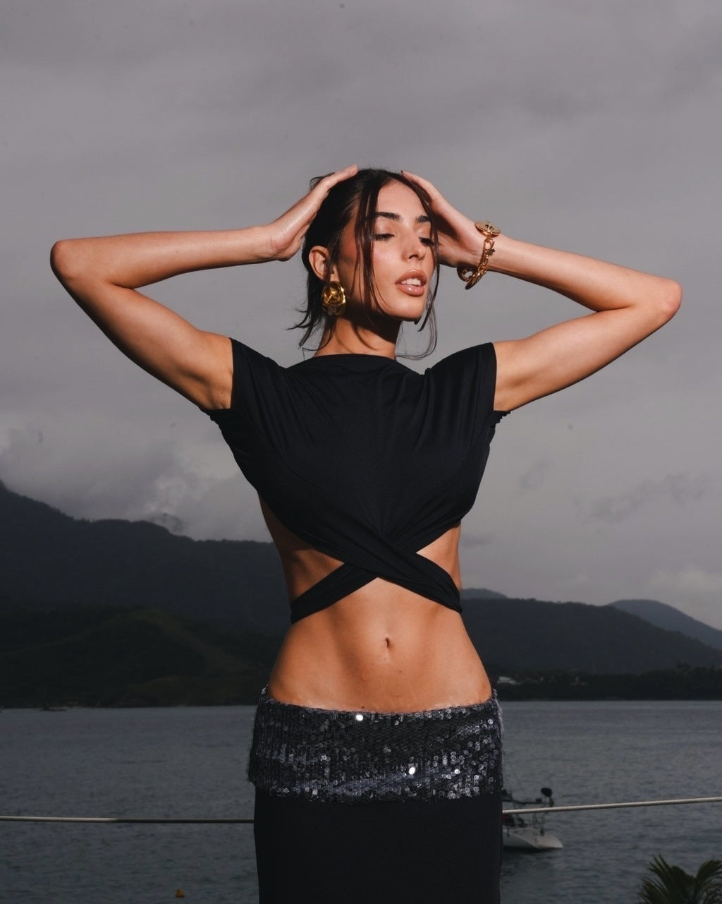 Top Amarração Costas Midnight