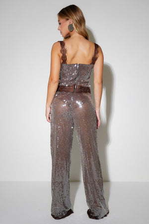 Calça Paetê Ultra Glow Renda