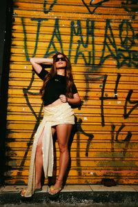 Saia Paetê Amarração Ultra Glow