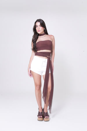 Blusa Tule Amarração