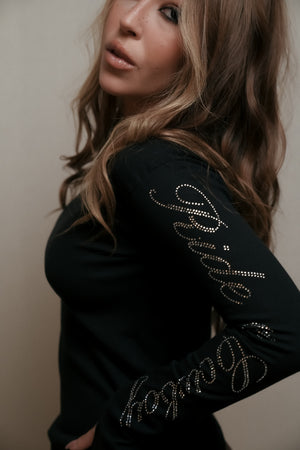 Blusa Manga Longa Ribana Strass