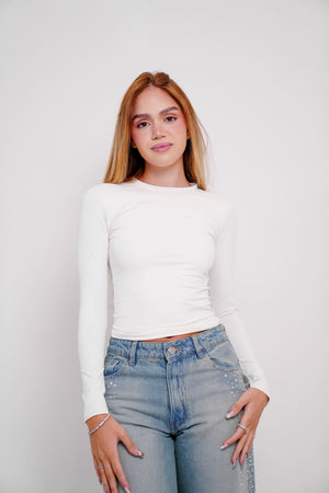 Baby Tee Manga Longa