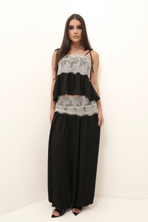 Calça Chiffon Renda