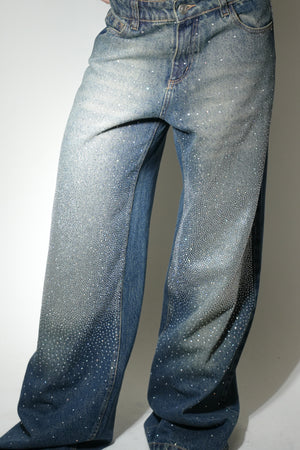 Calça Jeans Super Wide Dirty Crystal