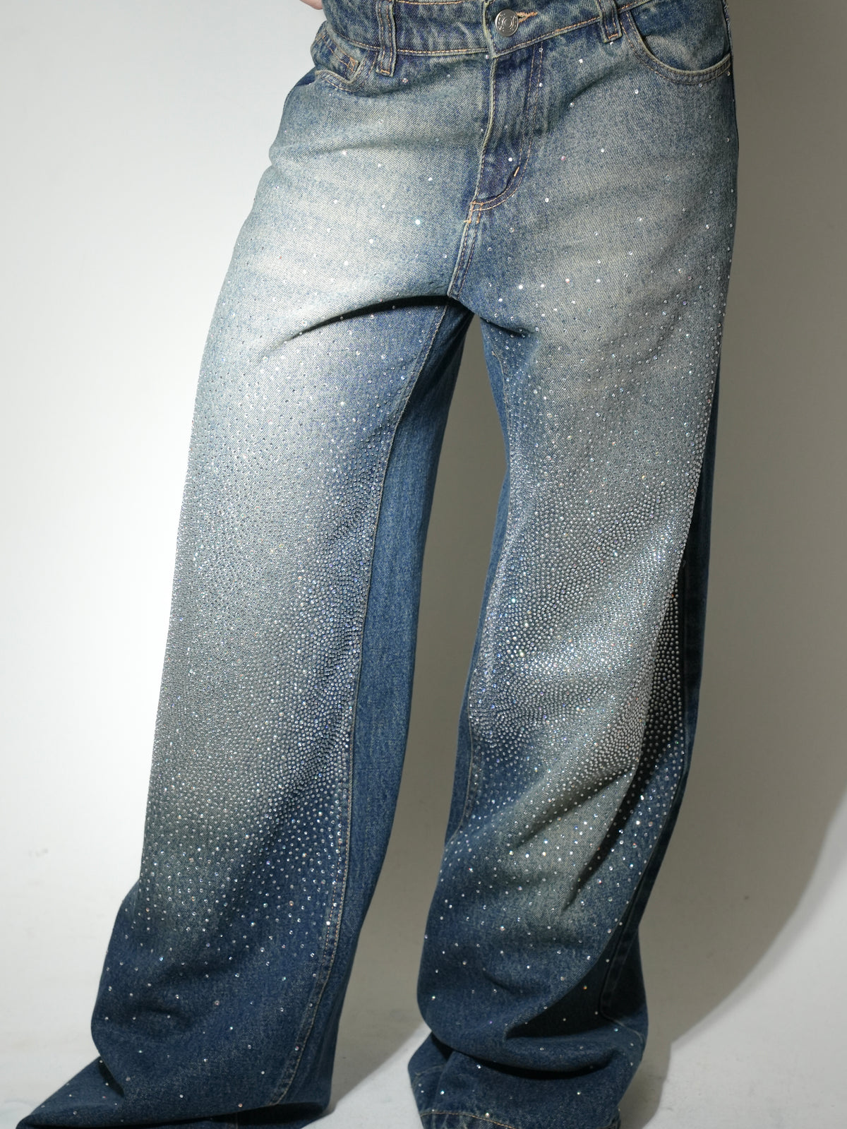 Calça Jeans Super Wide Dirty Crystal