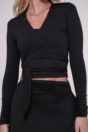 Cropped Manga Longa Amarração Wellness