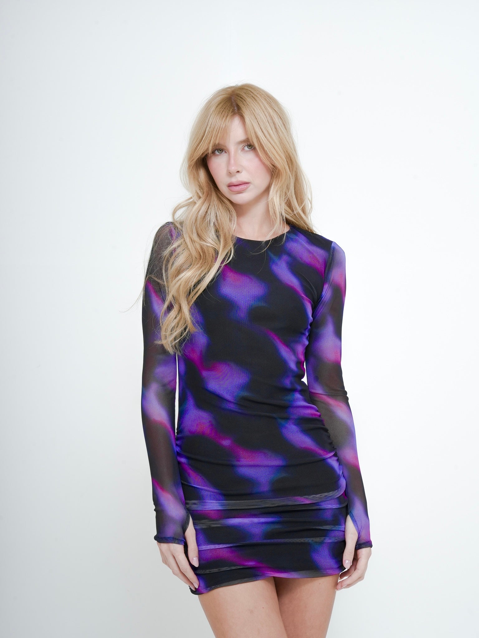 Vestido Tule Manga Longa Pandora