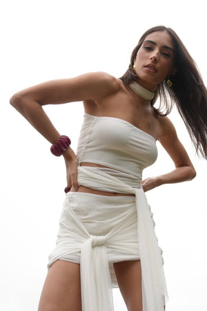 Saia Tule Franzida Amarração