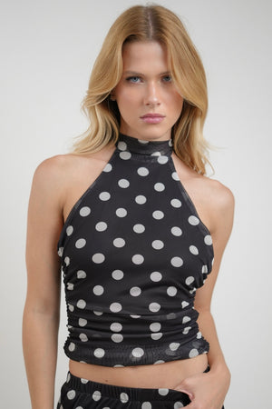 Blusa Tule Polka Dots
