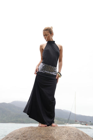 Vestido Longo Decote Costas Midnight