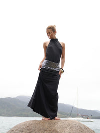 Vestido Longo Decote Costas Midnight