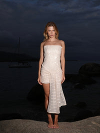 Vestido Bordado Paetê Amarração