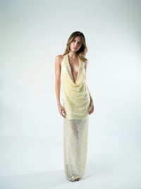 Vestido Degagê Paete Longo Ultra Glow