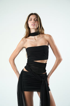 Blusa Tule Amarração