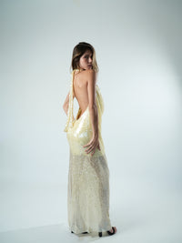 Vestido Degagê Paete Longo Ultra Glow