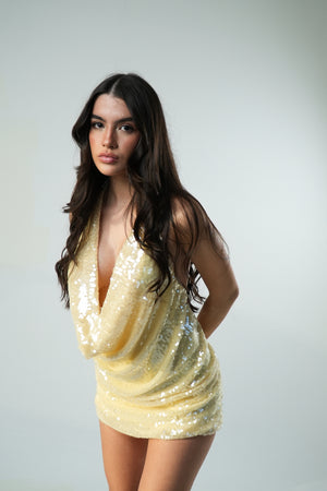 Vestido Degagê Paete Curto Ultra Glow