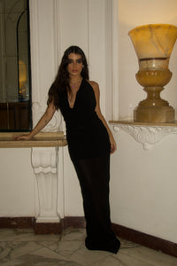 Vestido Degage Longo Frente Única