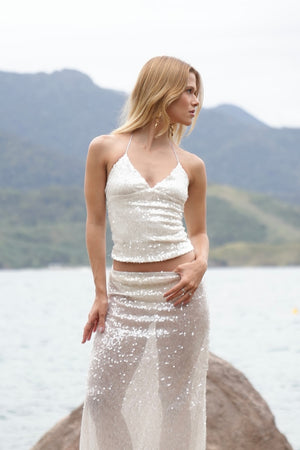 Saia Longa Paetê Ultra Glow