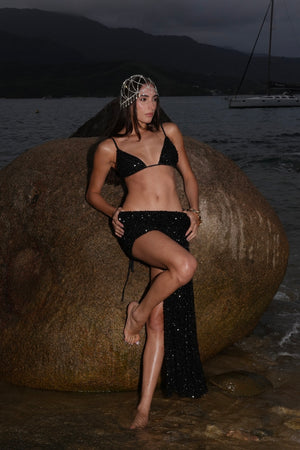 Saia Amarração Paetê Opium Shine