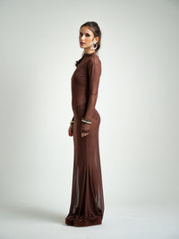 Vestido Manga Longa Tule Longo