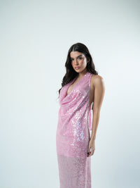 Vestido Degagê Paete Longo Ultra Glow